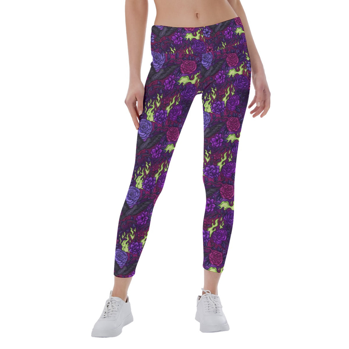 Fairytale Florals - Dark Enchantress - Women's Yoga Leggings