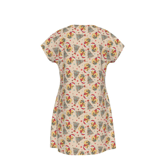 Cozy Bear Holiday Cheer - Women's T-Shirt Dress