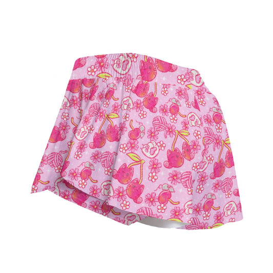 Fruitimals - Cherry Kittens - Women's Flowy Pocket Shorts