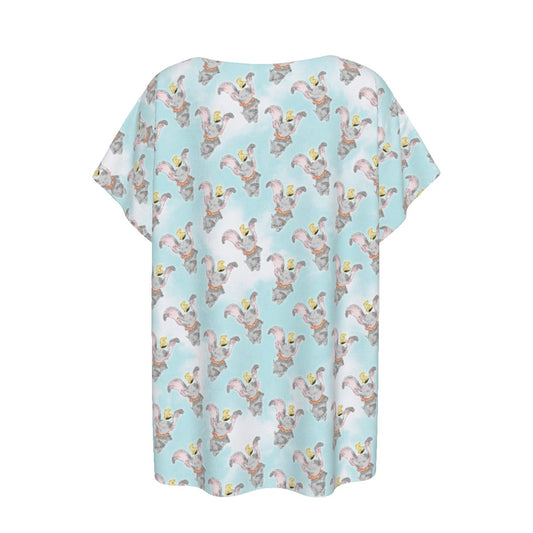 Sketch of Flying Elephant - Women’s Relaxed Fit Scoop Tee