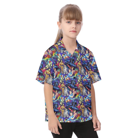 Galaxy Saga - Kid's Hawaiian Button Up Shirt