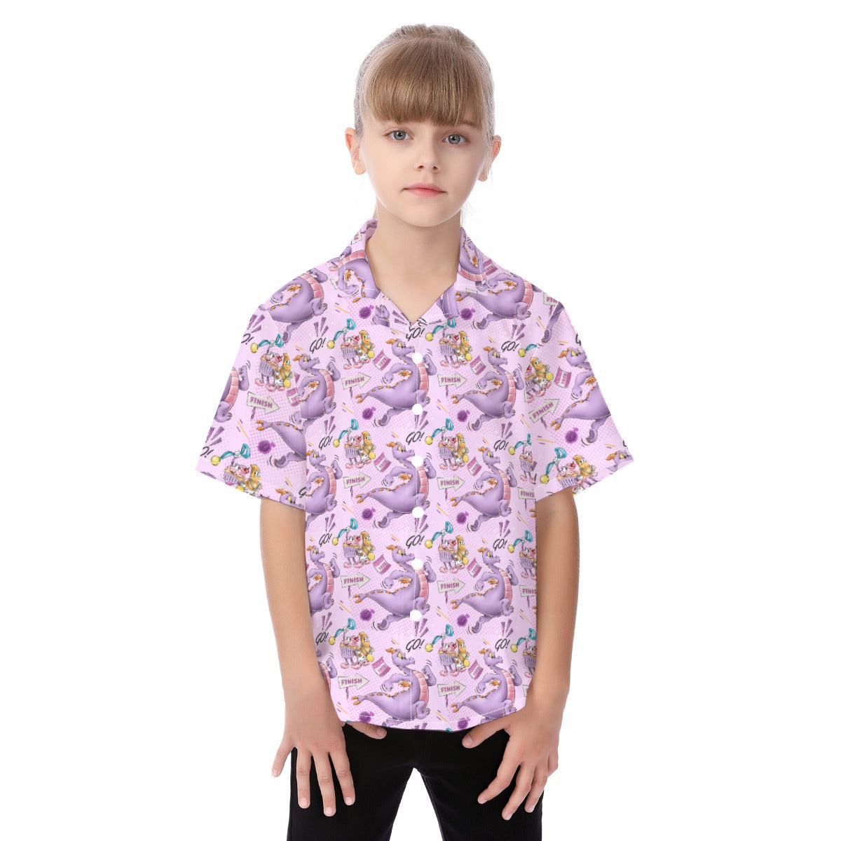 Figment Race Day Dash - Kid's Hawaiian Button Up Shirt