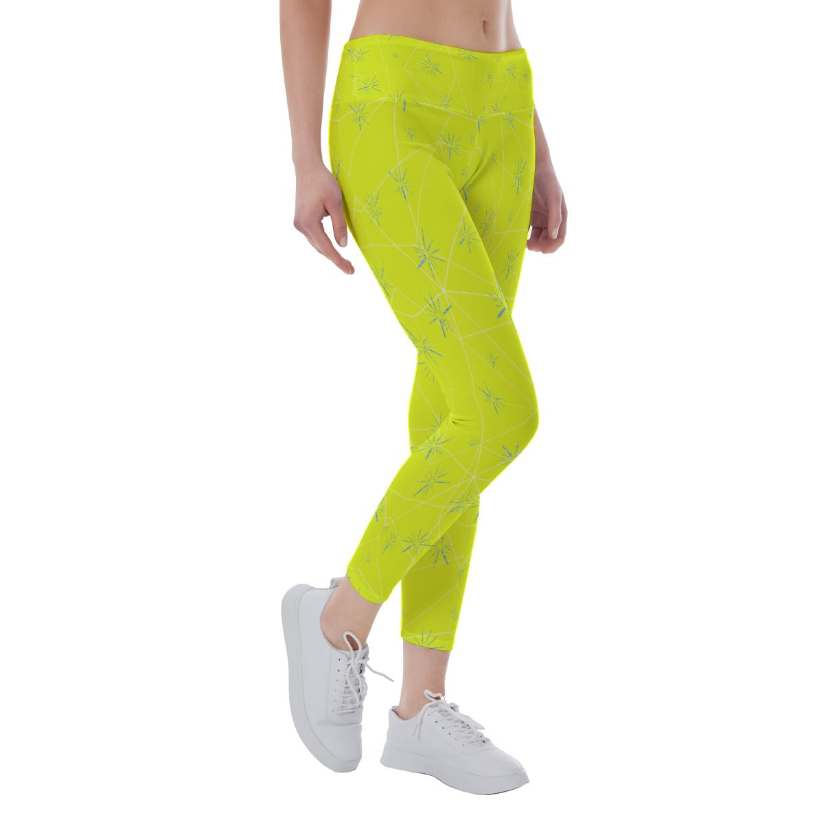 Joyful Blue & Yellow Florals - Women's Yoga Leggings