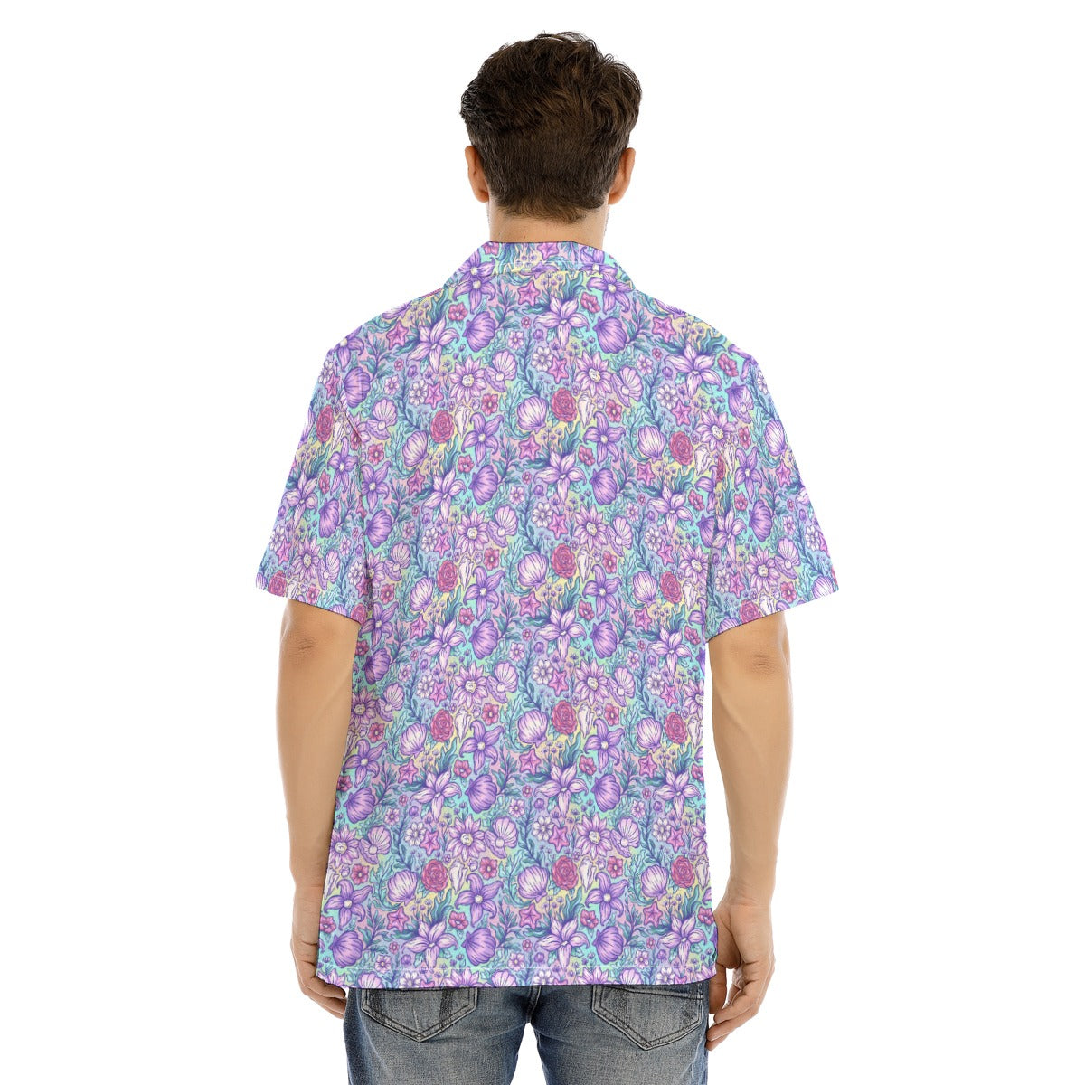 Fairytale Florals – Mermaid Princess - Men's Hawaiian Button Up Shirt