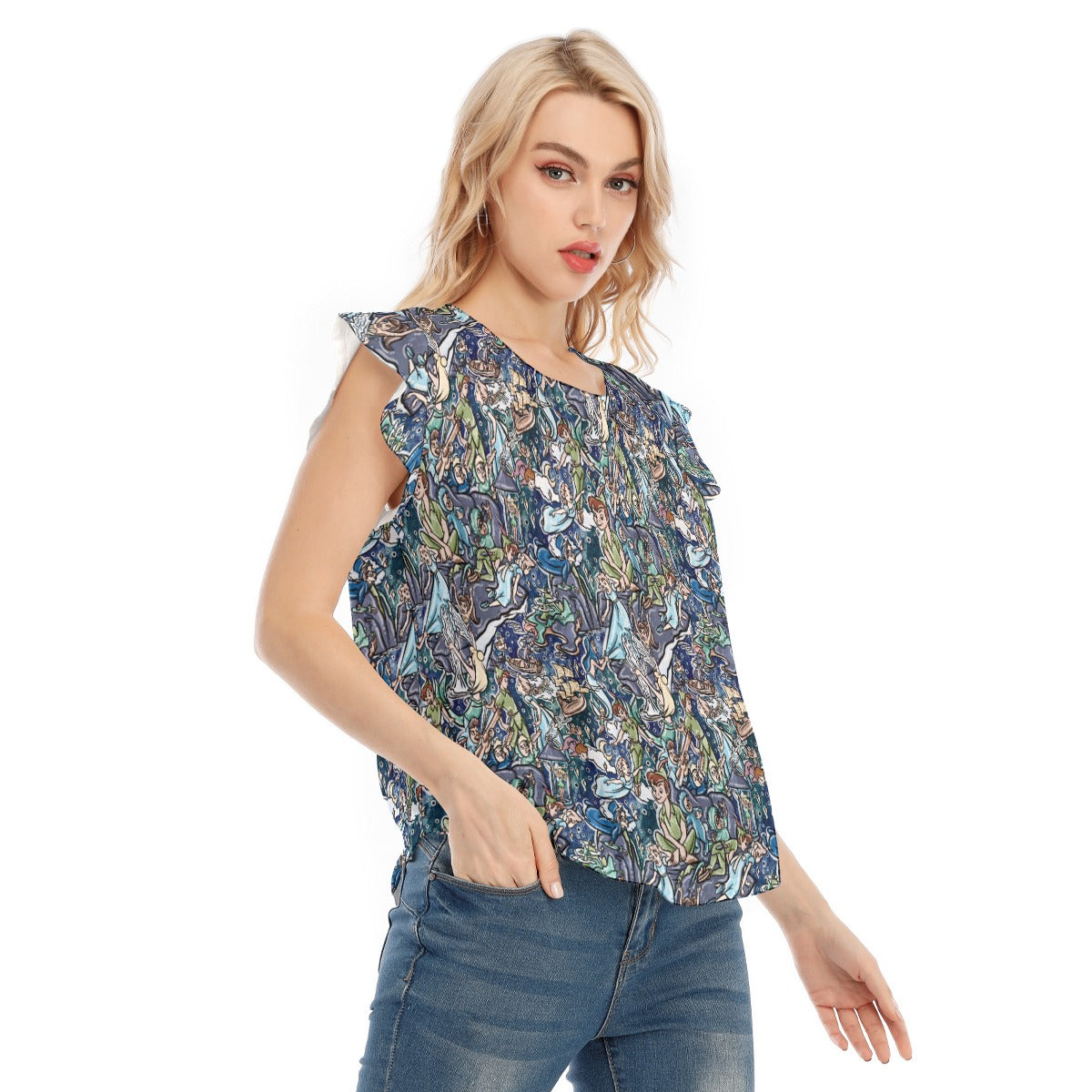 Magical Skybound Adventure - Women’s Flutter Sleeve Top