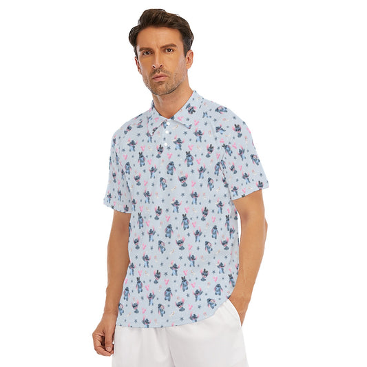 Happy Blue Alien - Men's Polo Shirt
