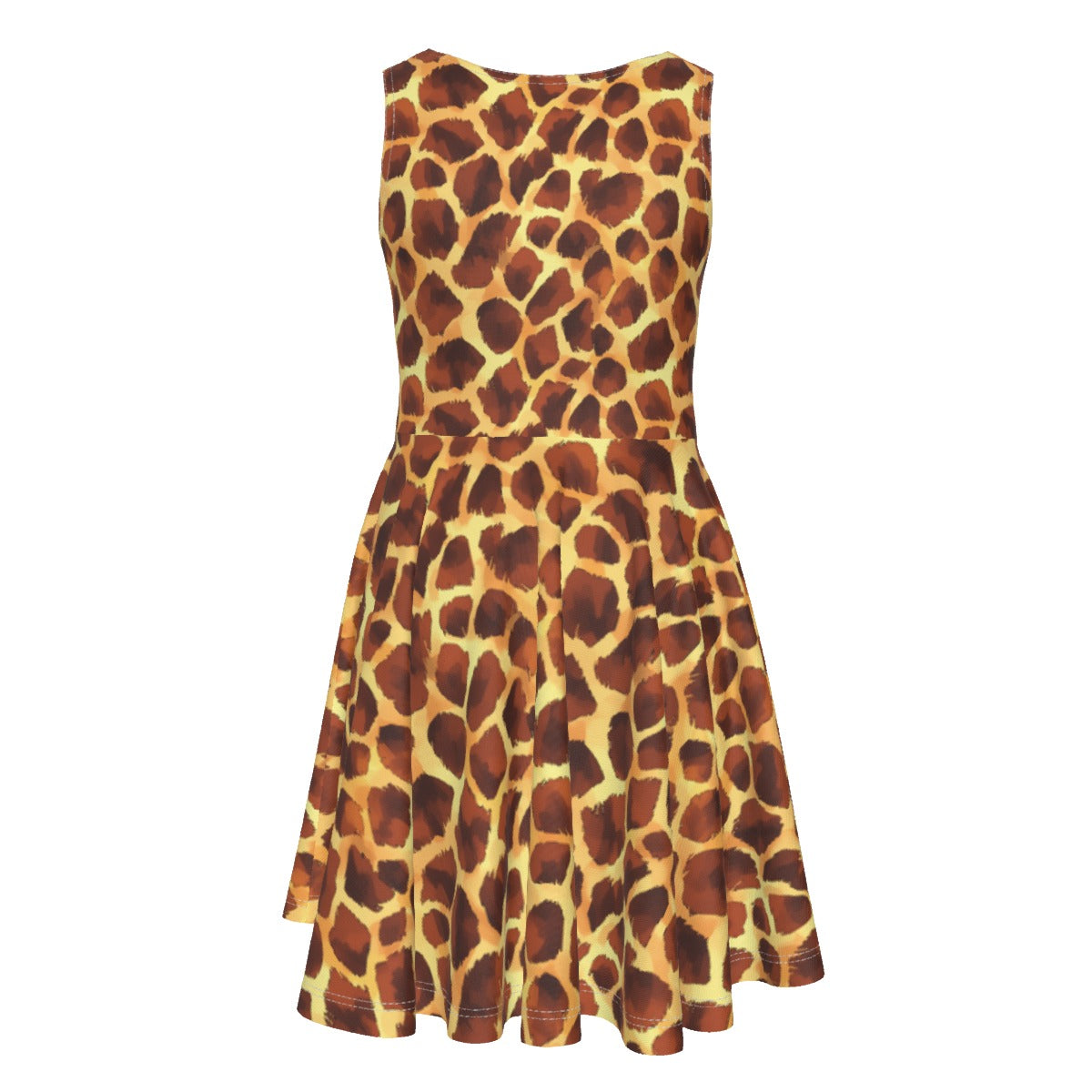 Animal Print - Giraffe - Kid's Sleeveless Skater Dress