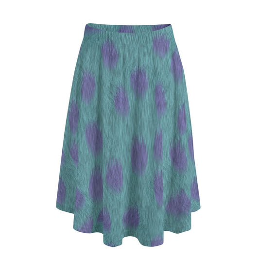 Turquoise Monster Spots - Women’s Pocket Midi Skirt