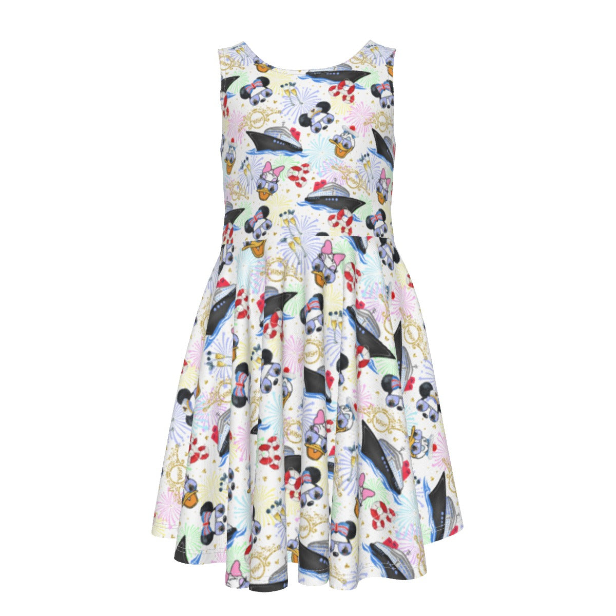Wish Cruise Celebration - Kid's Sleeveless Skater Dress