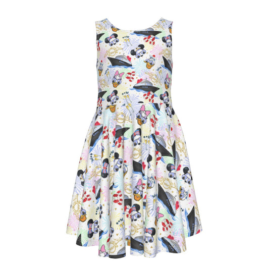 Wish Cruise Celebration - Kid's Sleeveless Skater Dress