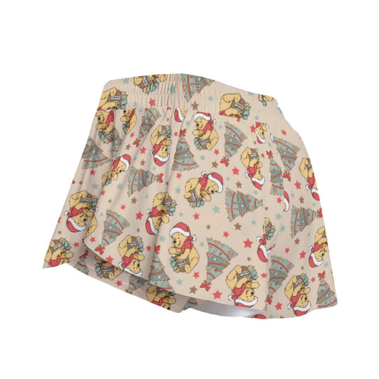 Cozy Bear Holiday Cheer - Women's Flowy Pocket Shorts