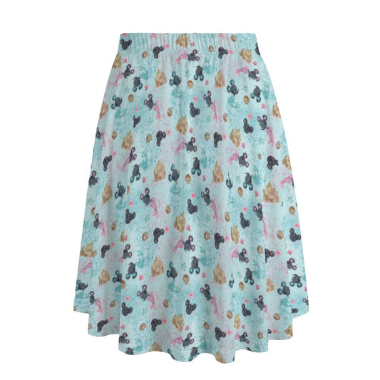 Watercolor Mermaid Mouse Ears - Women’s Pocket Midi Skirt