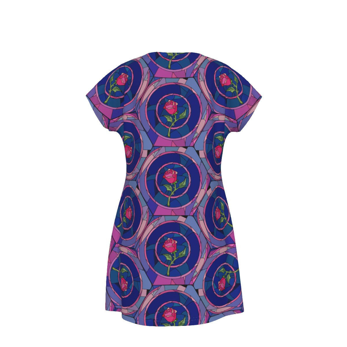 Enchanted Rose Stained Glass - Women's T-Shirt Dress