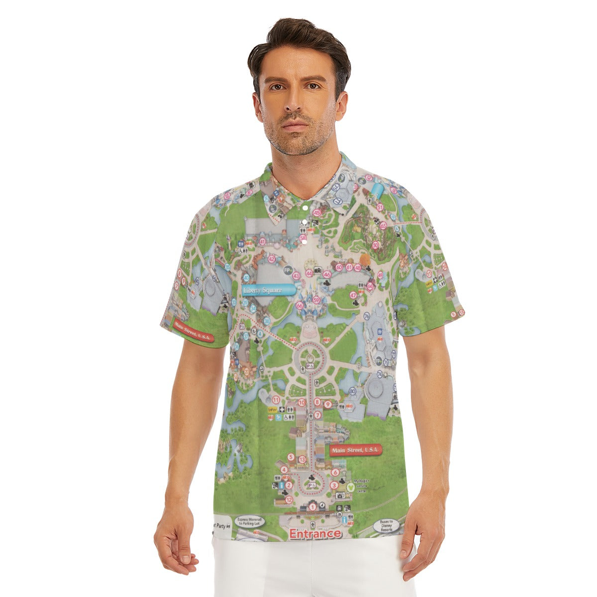 Vibrant Fantasy Park Map - Men's Polo Shirt