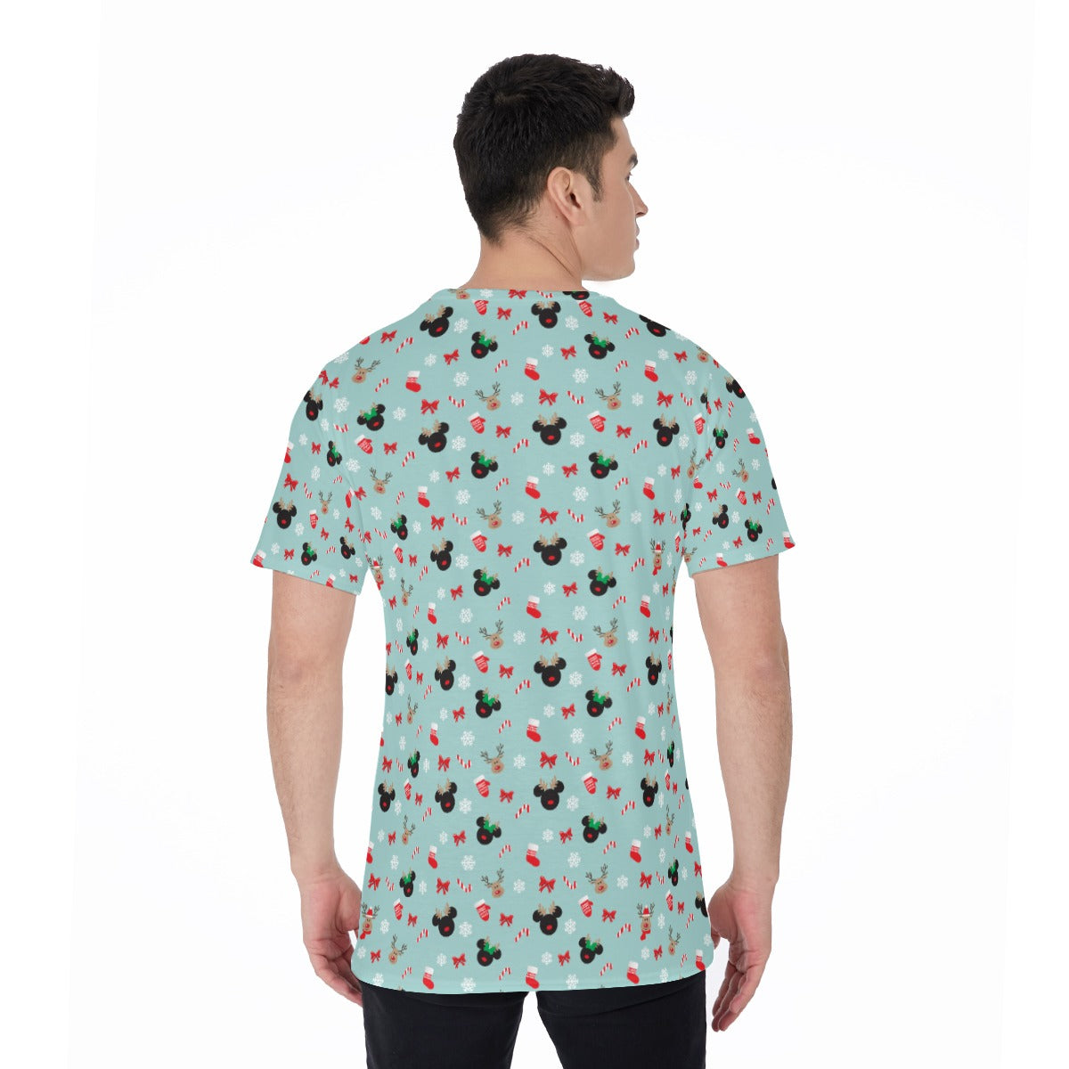 Festive Reindeer Mouse Holiday - Men's Short Sleeve T-Shirt