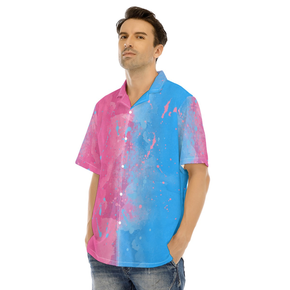 Pink or Blue Fairytale Dress - Men's Hawaiian Button Up Shirt
