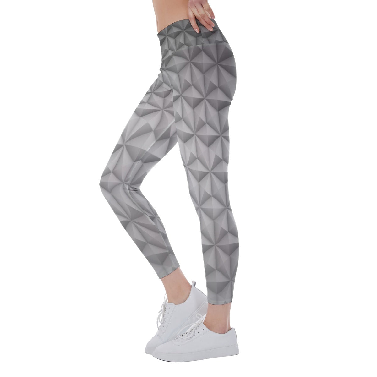 Geometric Silver Sphere - Women's Yoga Leggings