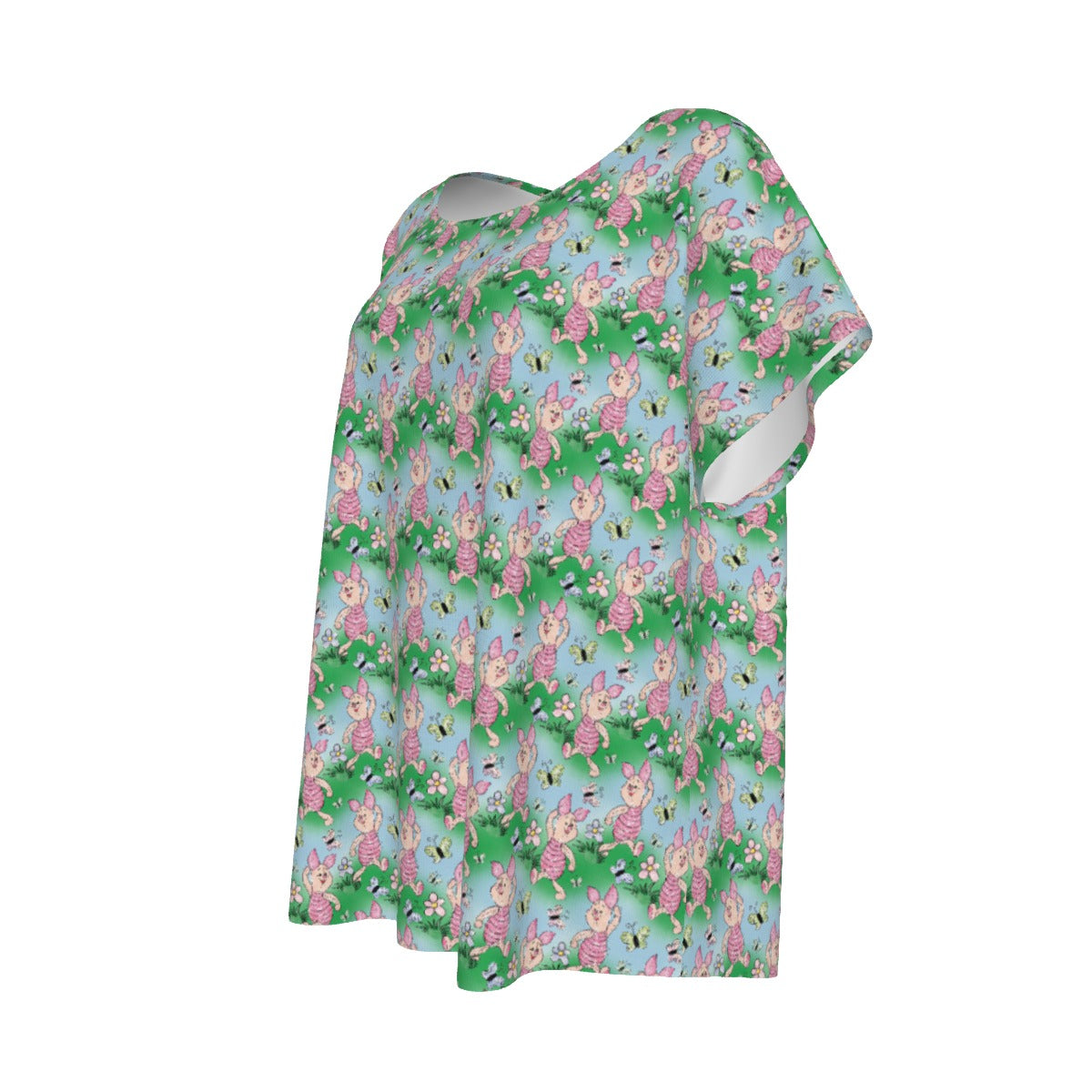 Sketched Shy Friend and Butterflies - Women’s Relaxed Fit Scoop Tee