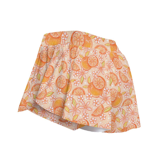 Summer Fruits - Oranges - Women's Flowy Pocket Shorts