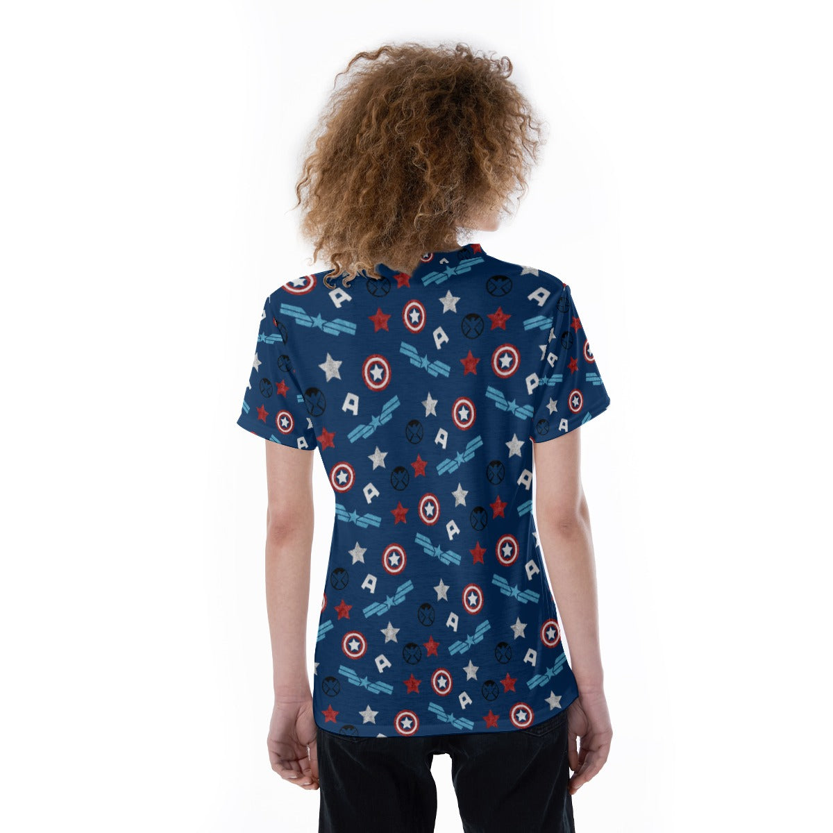 American Superhero - Women's Short Sleeve V-Neck T-Shirt