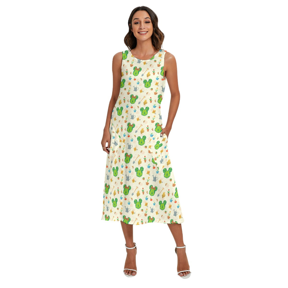 Spring Flower & Garden Festivalival - Women’s Diagonal Pocket Midi Dress