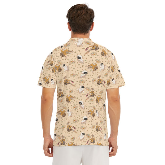 Botanical Robot Love Story - Men's Polo Shirt