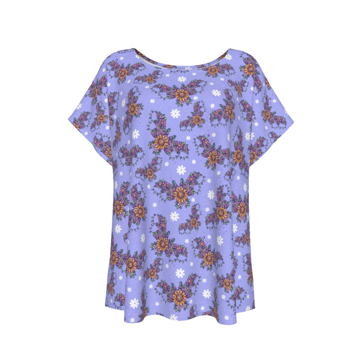 Blooming Bats - Women’s Relaxed Fit Scoop Tee