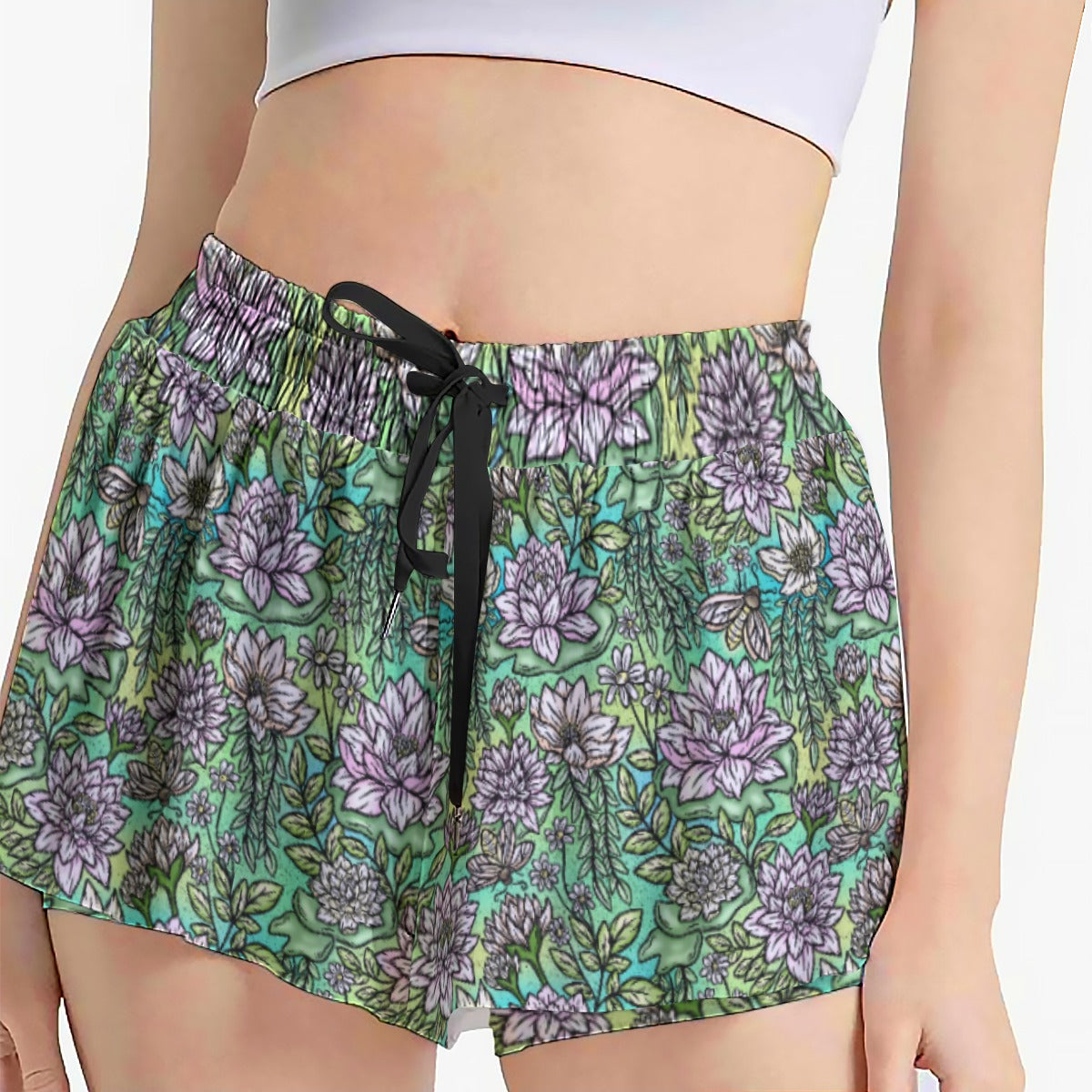 Fairytale Florals – Bayou Blooms - Women's Flowy Pocket Shorts