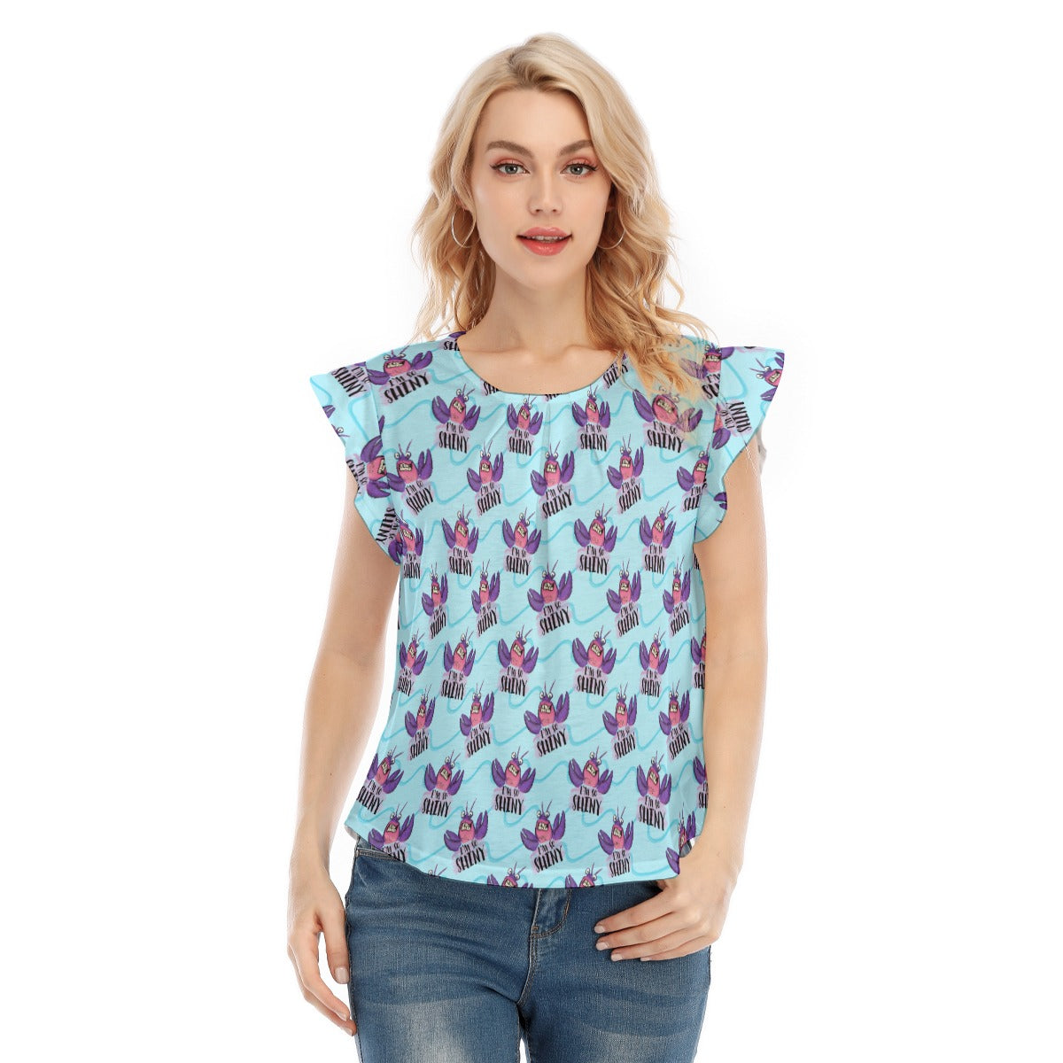 Shiny Deep-Sea Villain - Women’s Flutter Sleeve Top