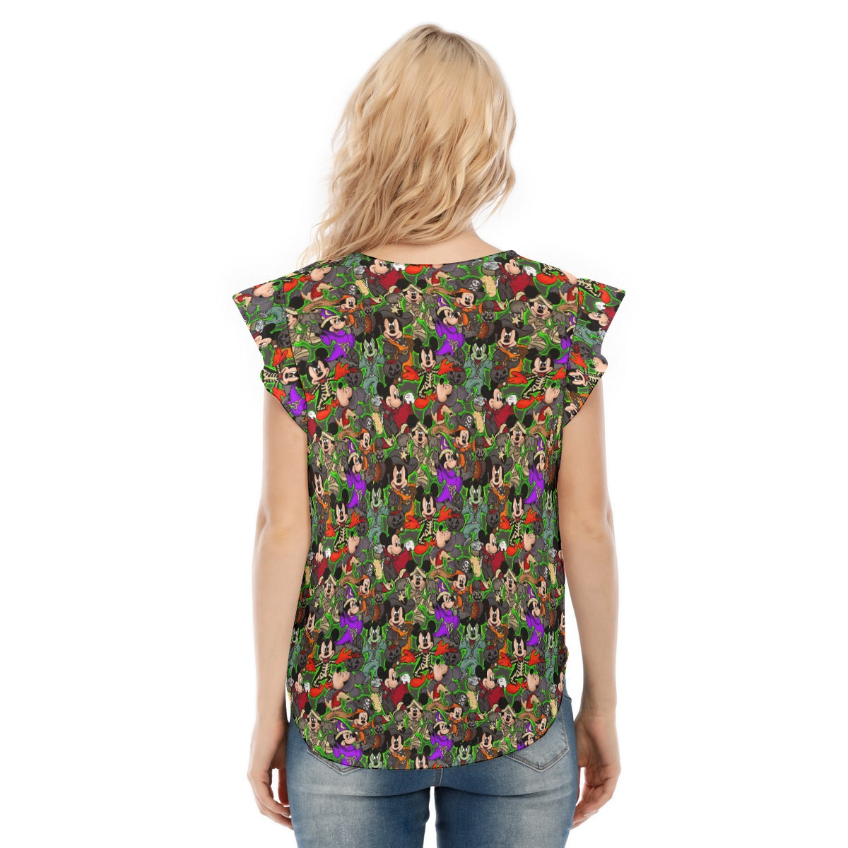 Halloween Costume Mashup - Women’s Flutter Sleeve Top