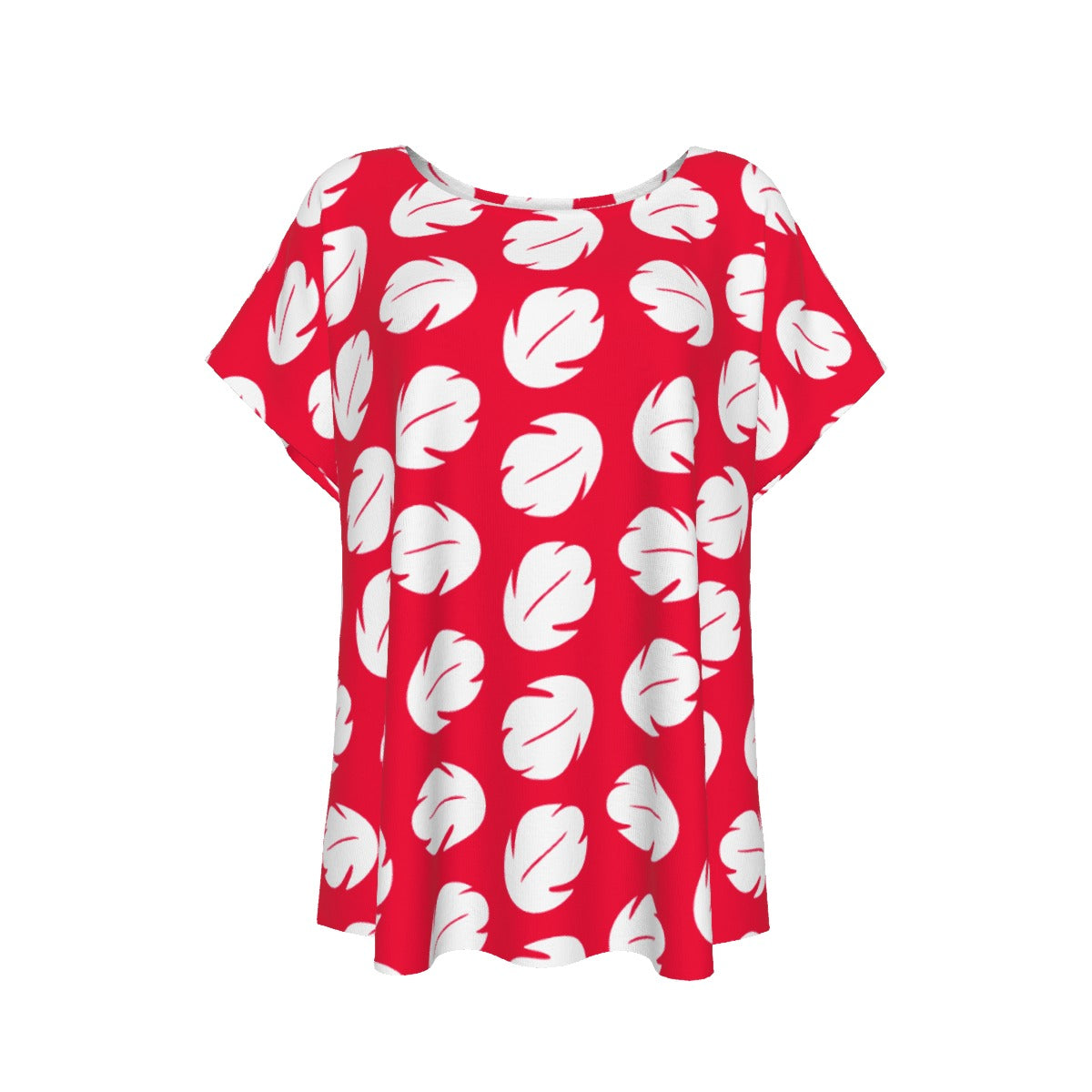 Island Leaf Print - Women’s Relaxed Fit Scoop Tee