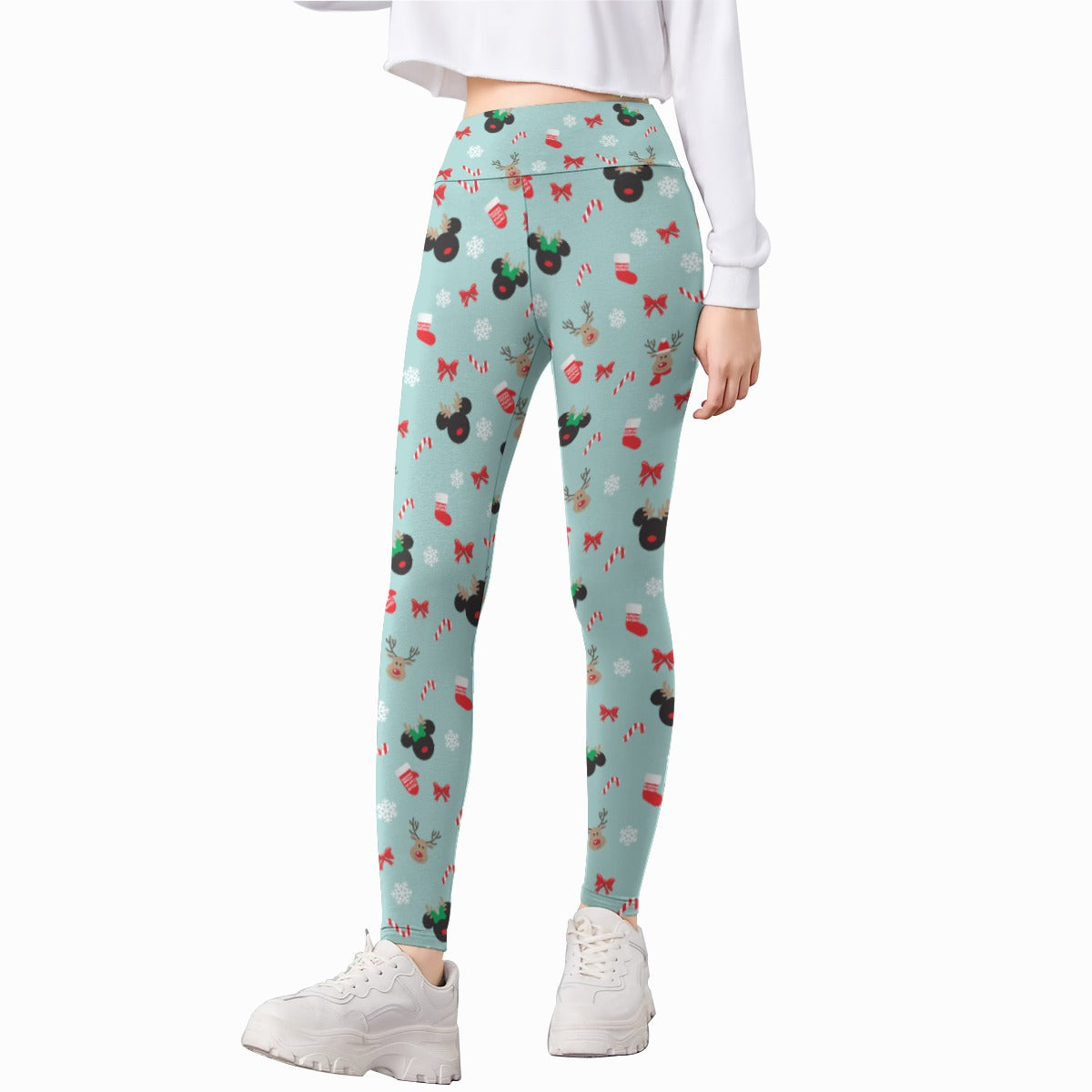 Festive Reindeer Mouse Holidayeers - Kid's Leggings