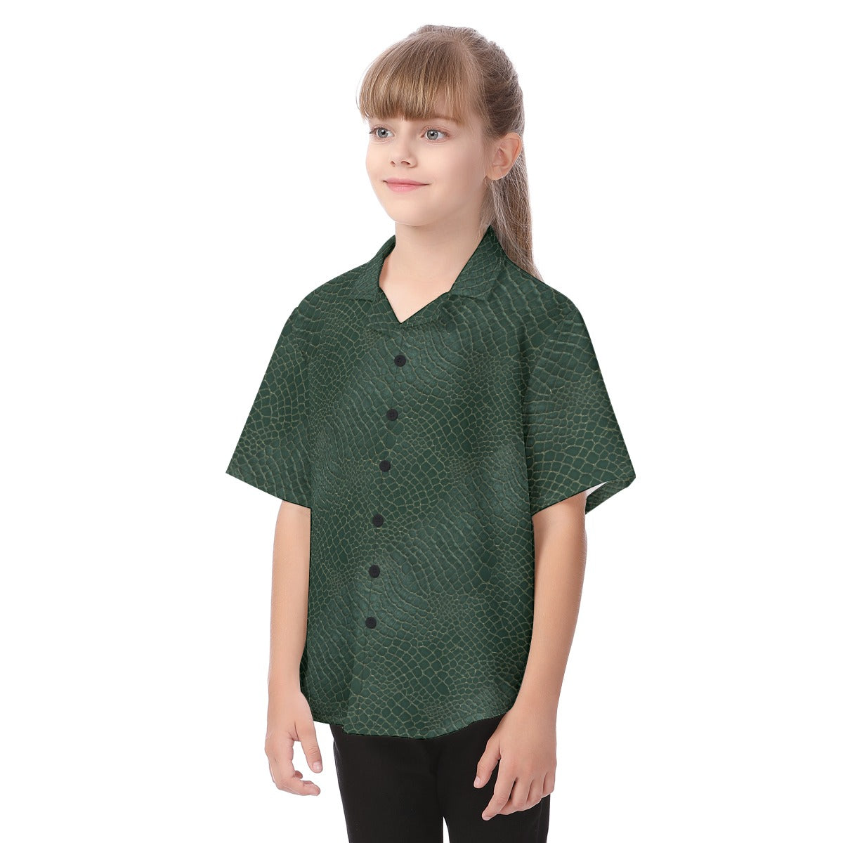 Animal Print - Alligator - Kid's Hawaiian Button Up Shirt