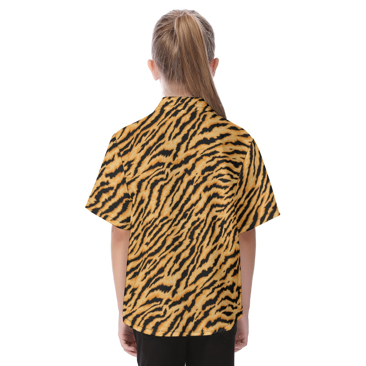 Animal Print - Tiger - Kid's Hawaiian Button Up Shirt