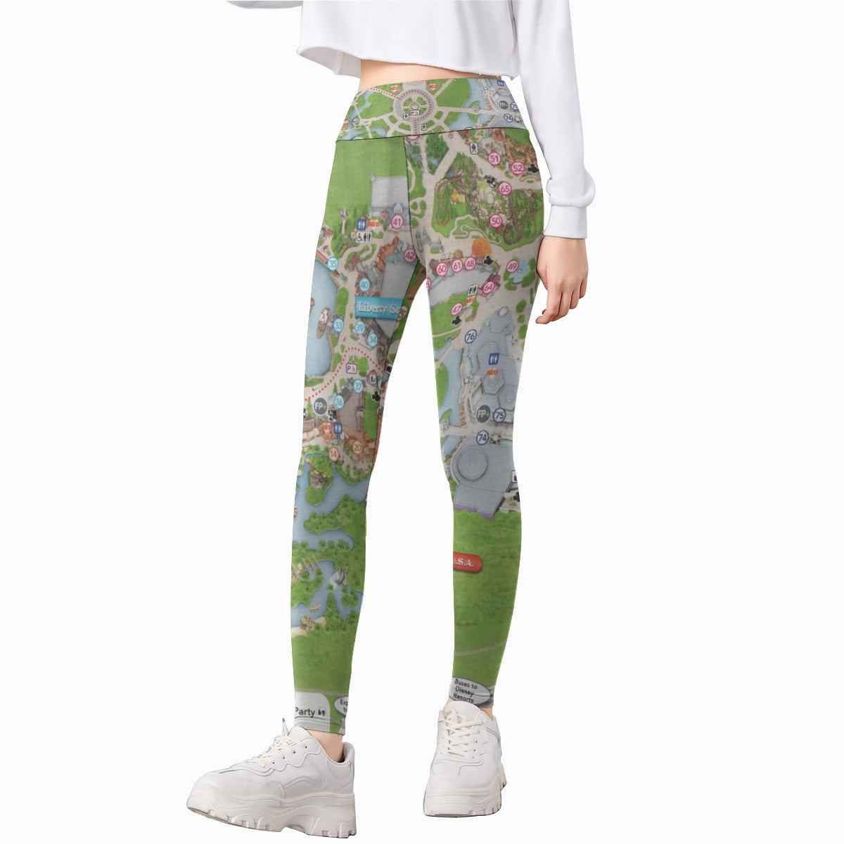 Vibrant Fantasy Park Map - Kid's Leggings