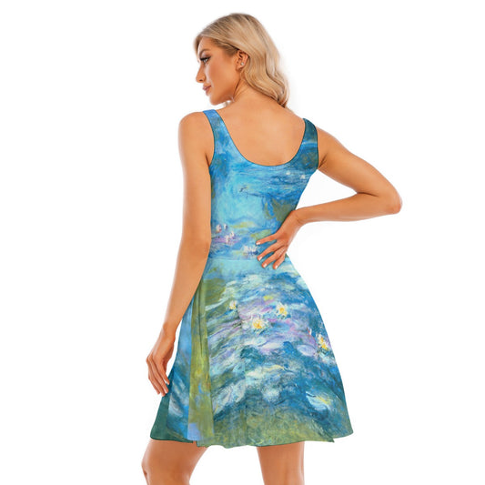 Monet Water Lillies - Women's Sleeveless Pocket Skater Dress