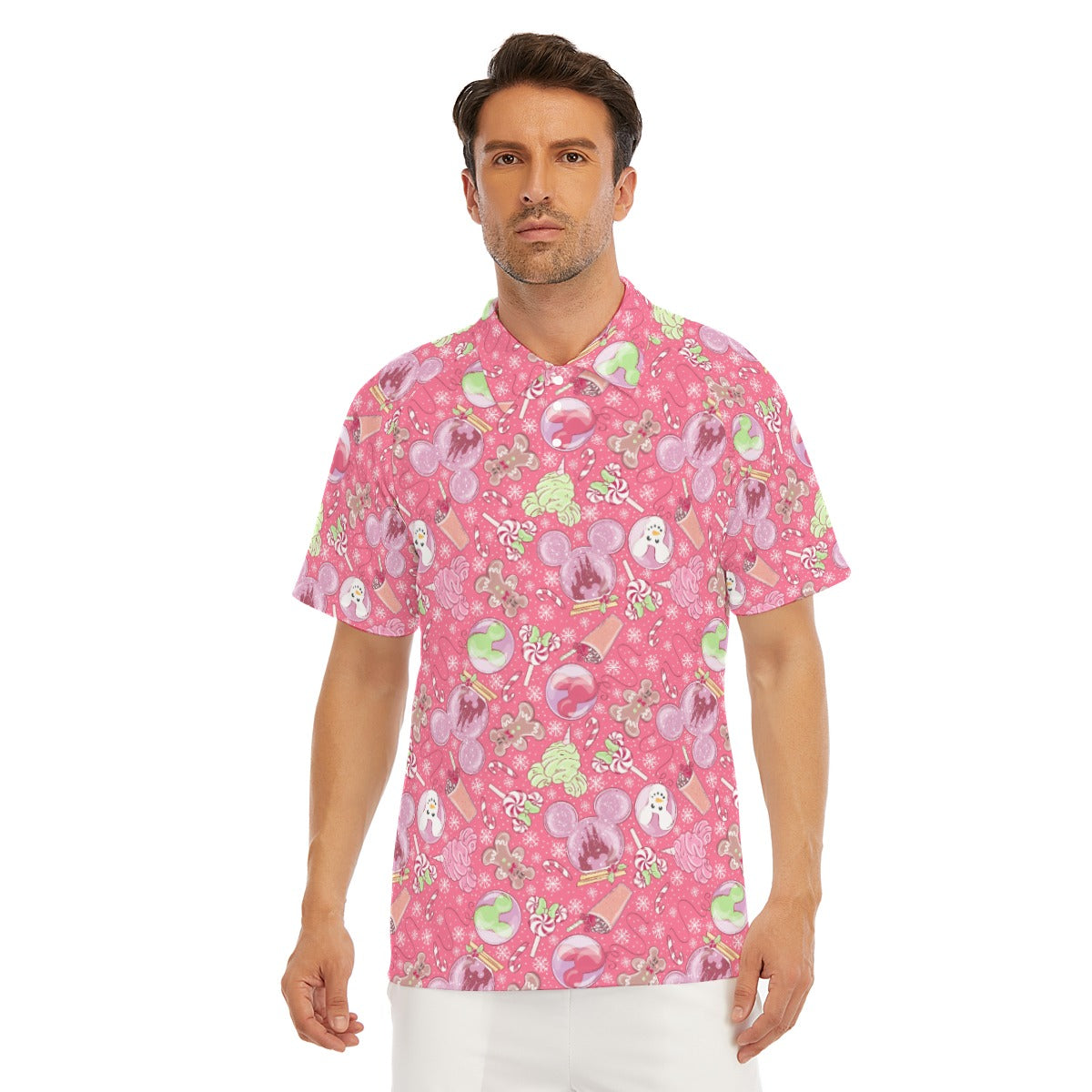 Winter Mouse Snacks & Balloons - Men's Polo Shirt