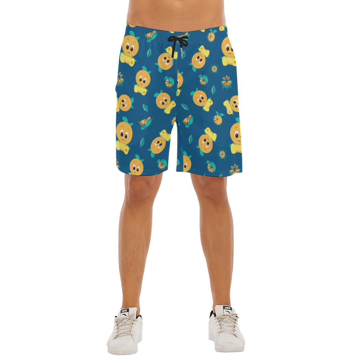 Cheerful Citrus Bird - Men’s Pocket Beach Shorts