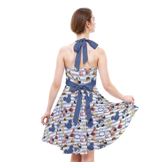 Captain and First Mate at Seannie - Women's Halter Vintage Pocket Dress