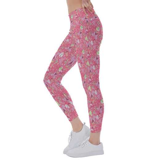 Winter Mouse Snacks & Balloons - Women's Yoga Leggings
