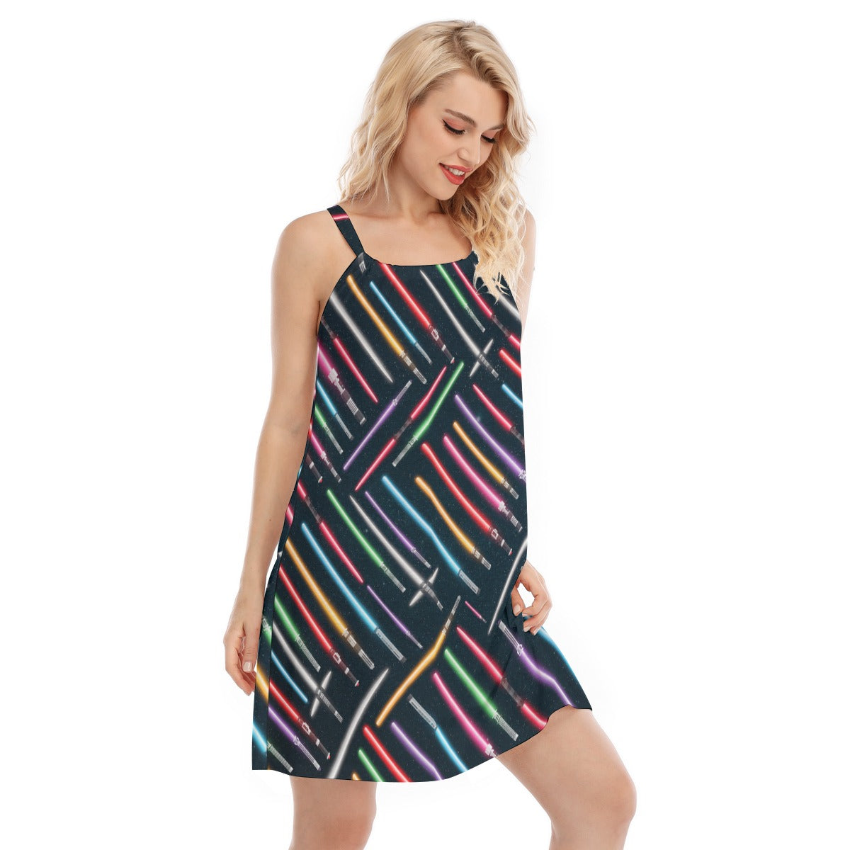 Vibrant Galaxy Sabers - Women’s Adjustable Sundress