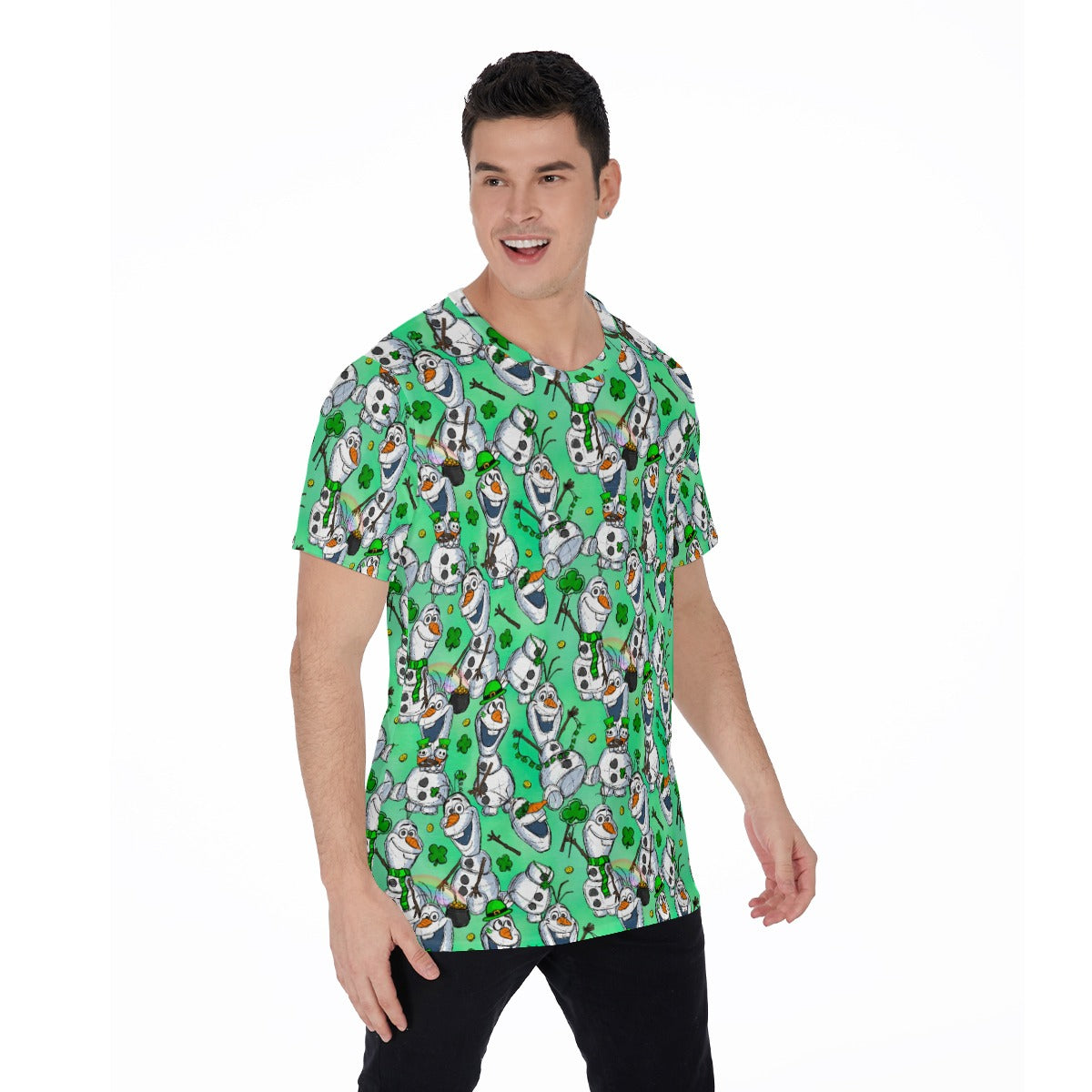 Sketched Snowman St. Patrick’s Day - Men's Short Sleeve T-Shirt