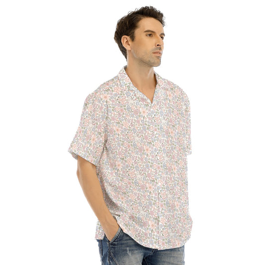 Springtime Kitten Garden Elegance - Men's Hawaiian Button Up Shirt