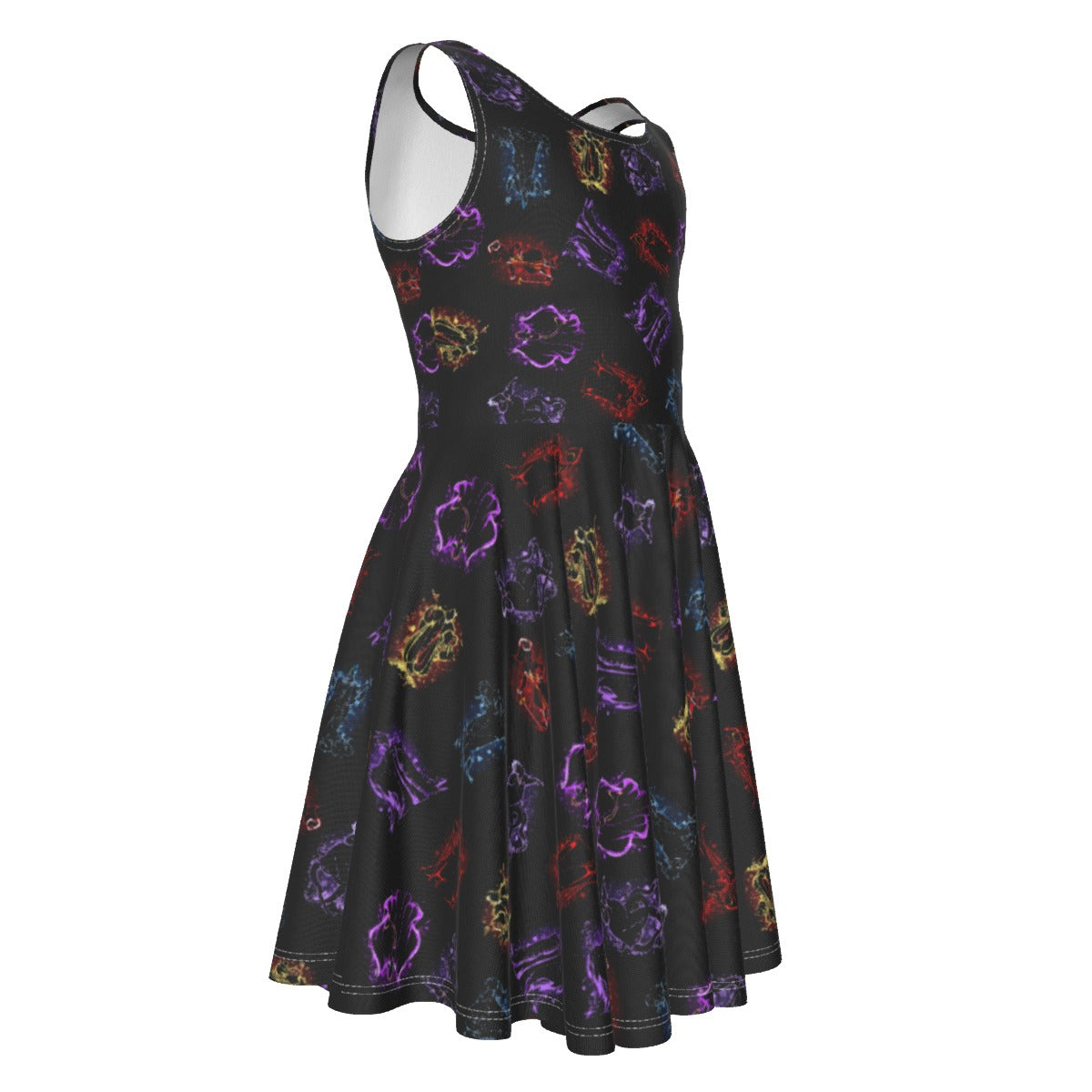 Villain Silhouettes Sparkle - Kid's Sleeveless Skater Dress