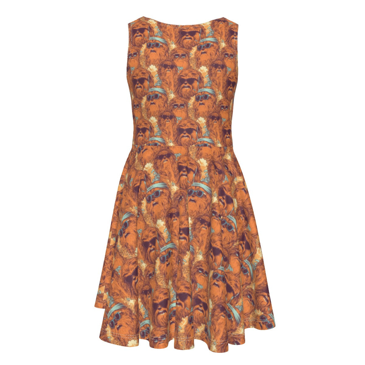 Retro Furry Friend Summer Vibes - Kid's Sleeveless Skater Dress