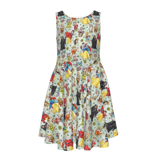 Fairest Crew Sketch - Kid's Sleeveless Skater Dress