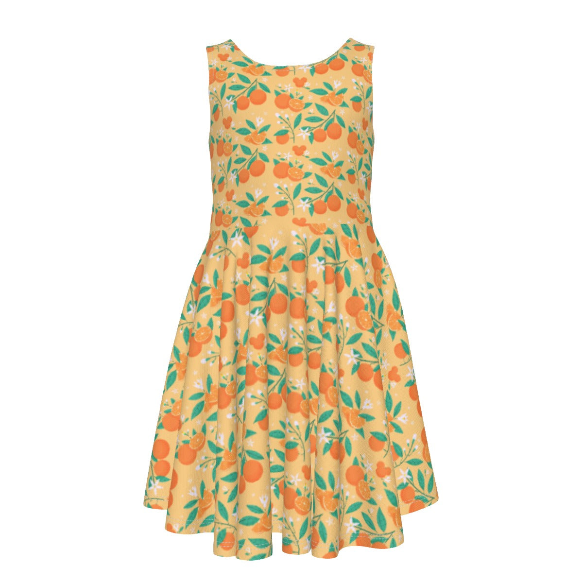 Hidden Citrus Delight - Kid's Sleeveless Skater Dress