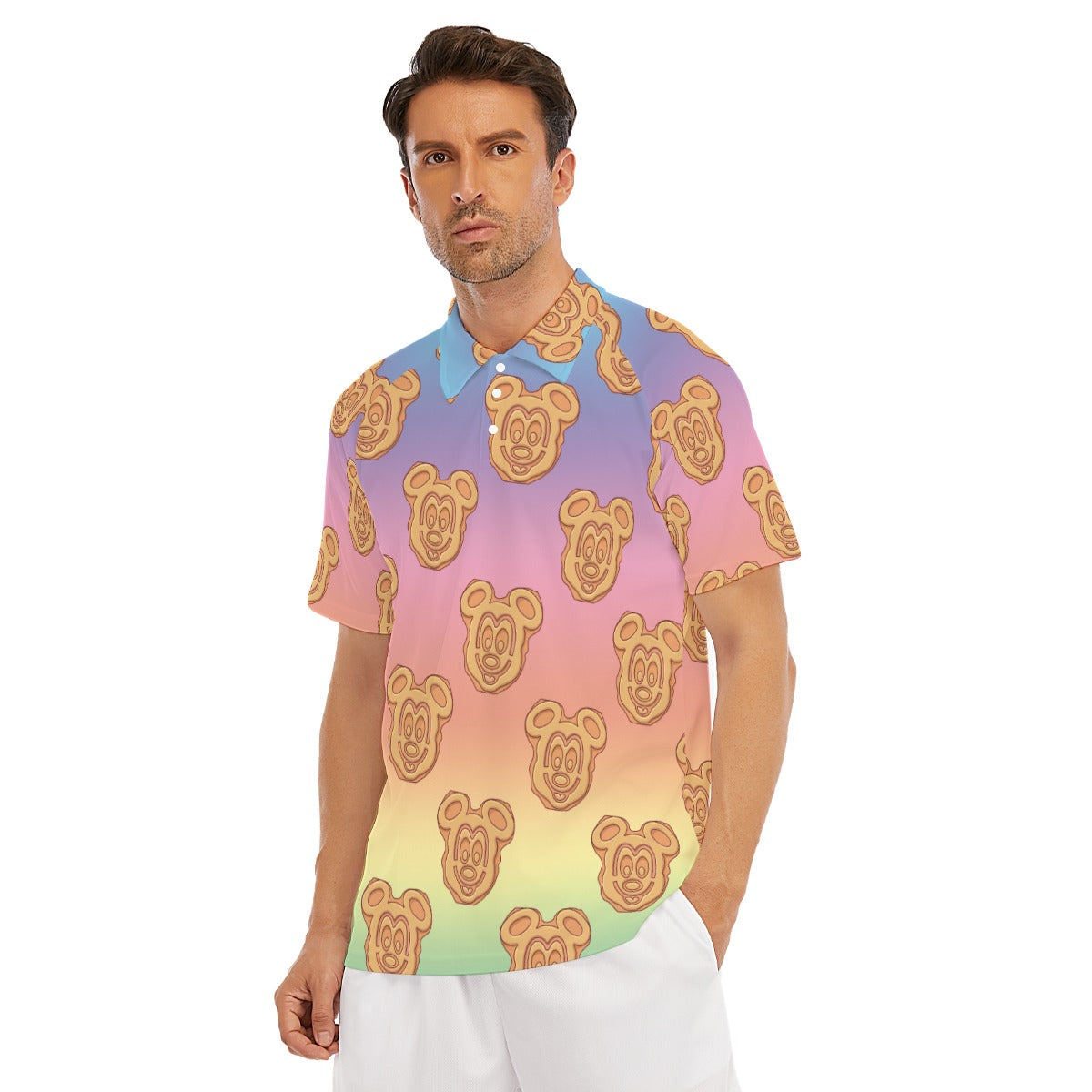Rainbow Mouse Waffles - Men's Polo Shirt