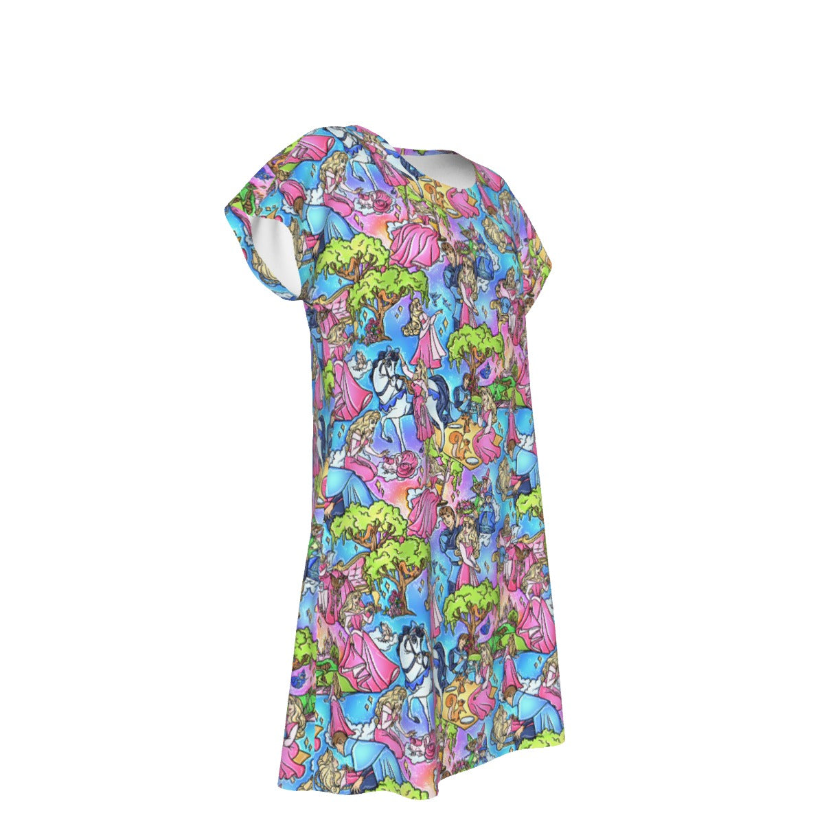 Dreaming Princess Storybook Scenes - Women's T-Shirt Dress