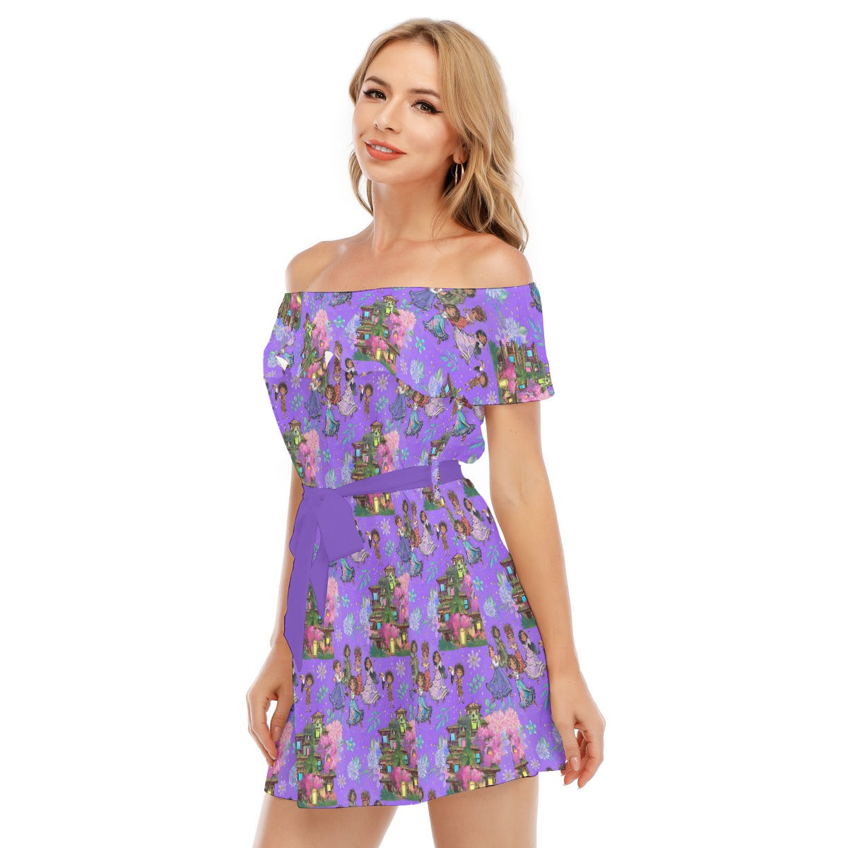 Whimsical Family Magic - Women's Off-shoulder Ruffle Dress
